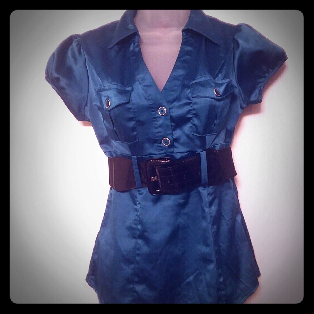 Heart Soul Turquoise top with belt
